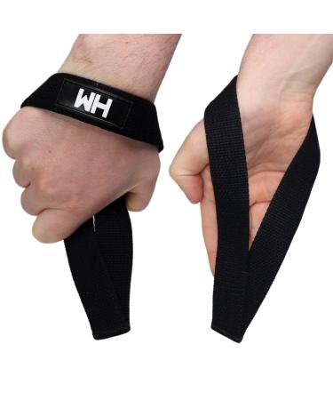 Weightlifting House Wrist Straps for Olympic Weight Lifting, Snatch, Pulls and Deadlifts. Black