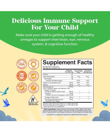 Bundle of Kids Calm Magnesium - Gummies for Nerve Bone and Muscle Health and Kids DHA - Omega 3 Gummies with Vegetarian Omega 3 6 9 for Vision Brain & Immunity - 90 Count - Buy Online on GoSupps.com