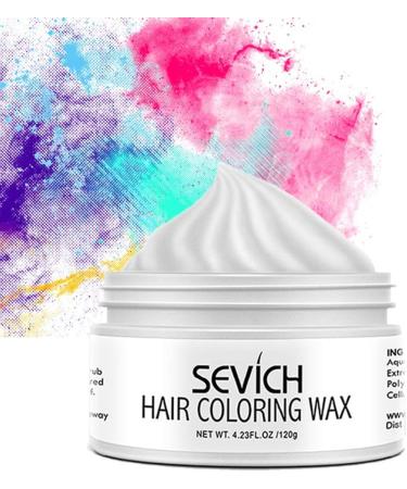 Color Hair Wax - Sevich Hair Style Dye Mud Instantly Natural Hair Color Natural Ingredients Washable Temporary 120g/4.23FL.Oz White - Buy Online on GoSupps.com
