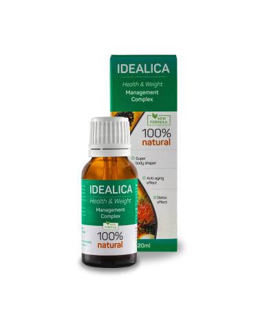 IDEALICA - 100% Natural Slimming Drops | Powerful Appetite Suppressant and Metabolic Booster for Men and Women - New Formula With Turmeric | Vitamin B1 Vitamin B12 Vitamin C | 20ml