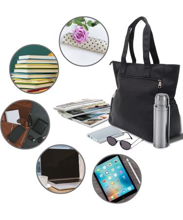 Large Waterproof Black Tote Bag for Gym, Hiking, Picnic, Travel & Beach | Lightweight Shoulder Bag | Spacious and Durable - Buy Online on GoSupps.com