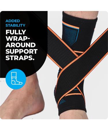 VITTO Ankle Support for Sprained Ankle Arthritis Joint Pain - Multi Zone Compression Sleeve with Strap for Sports Basketball - Buy Online on GoSupps.com