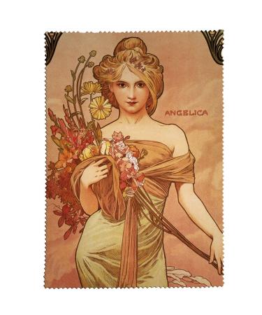 Fridolin glasses cleaning cloth Art Nouveau-Angelica made of microfibre colourful 18 x 12.5 x 1 cm