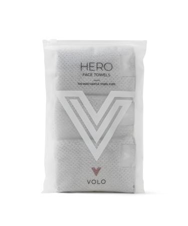 VOLO Hero Luna Gray Face Towel | Reusable Facial Wash Cloths | Makeup Remover & Post Shower Washcloths | Ultra Soft  Absorbent  Gentle  Fast Drying Nanoweave Fabric Face Towels | Microfiber 3PK