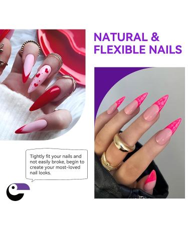Gelike EC Long Stiletto Nail Tips - 240PCS Clear Full Cover Soft Gel Nails for Salon Extension | Pre-Shaped False Nails for Acrylic & Gel Polish - Buy Online on GoSupps.com