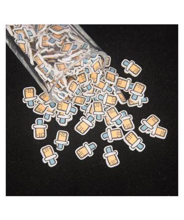 NIANTU1125 Halloween Cat Cherry Gingerbread Man Christmas Man Shape Polymer Clay Slices Colorful Sprinkles for Slimes Filling Gift (Color : 8 Big 30g)