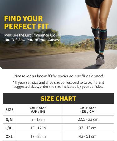 Shop Cambivo Calf Compression Bandages & Support Stockings for Men & Women - Blue S-M - Ideal for Sports Running & Swelling Relief - Buy Online on GoSupps.com