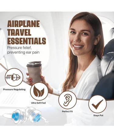 Naiicute Aircraft Earplugs with Band - Pain-Free Travel Noise Insulation (25dB) - Reusable for Adults & Kids (12+) - 2 Pairs in Blue & Black - Buy Online on GoSupps.com