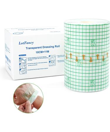 LotFancy Tattoo Aftercare Bandage 4x12 Yards Roll - Waterproof Transparent Film Dressing for Second Skin Healing and Scar Therapy - Tattoo Supplies 4x432 Inch - Buy Online on GoSupps.com