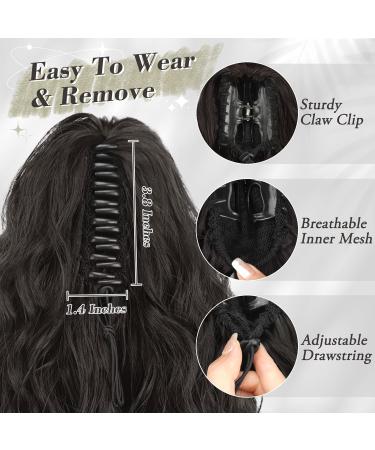 BARSDAR 30cm Short Wavy Ponytail Extension - Claw Clip Multi-Layered Synthetic Hair Piece for Women (Black & Brown) - Buy Online on GoSupps.com
