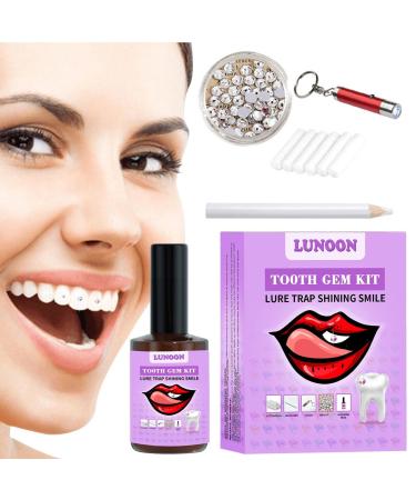 Kirdume tooth gemstone set tooth gem kit tooth jewelry set tooth gemstone set with hardening light and glue tooth crystal kit diy tooth gemstone kit tooth jewelry gem stone set with glue and light