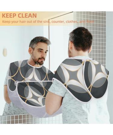 Gray Black Pattern Beard Bib Apron - Beard Hair Catcher for Men | Ideal Father's Day & Christmas Gifts with Suction Cups - Buy Online on GoSupps.com