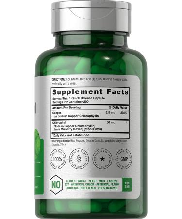 Chlorophyll Capsules 200 Count - Non-GMO & Gluten Free Supplement by Horbaach - Buy Online on GoSupps.com
