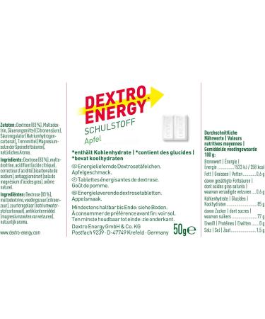 Dextro Energy School Apple 50g - Sparkling Glucose for Quick Energy Perfectly Portion 1 Pack - Buy Online on GoSupps.com