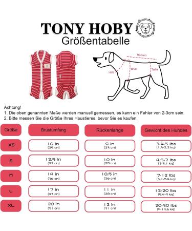 Tony Hoby Dog Suit for Men & Women - Soft Cotton 4-Legged Striped Overall for Comfortable Sleep | XL Red for Girls - International Shipping Available - Buy Online on GoSupps.com