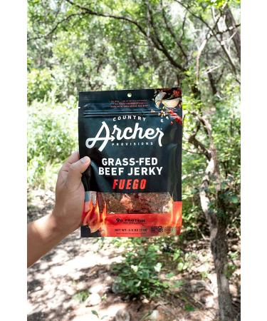 Country Archer Fuego Grass Fed Beef Jerky - 2.5 oz (71g) | Natural, Spicy Snack - Buy Online on GoSupps.com