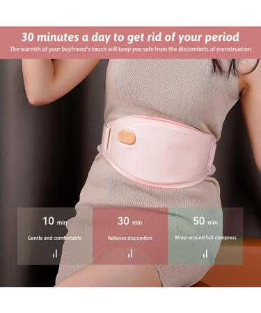 Wireless Menstruation Heating Pillow - USB Thermal Belt for Period Pain Relief & Massage - Pink Abdomen Heat Belt for Women & Girls - Buy Online on GoSupps.com