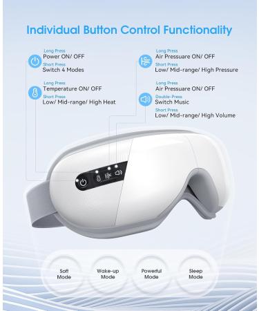 MUSICOZY Eye Massager with Heat & Vibration - Bluetooth Face Massager for Migraines Eye Strain Relief & Relaxation Gifts for Women | International Shipping - Buy Online on GoSupps.com