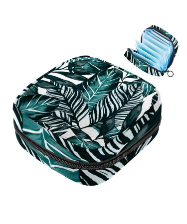 Javenproeqt portable women's binding bags menstrual cup pocket female menstrual pads bags for teenage girls tampons for the first period tropical leaves multicolored 10