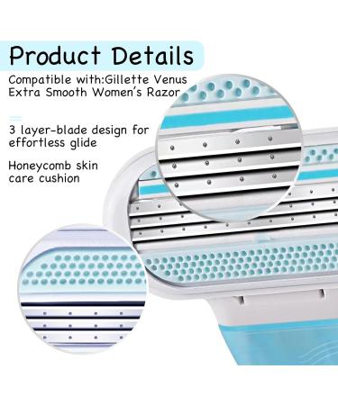 Xumann 4PCS Razor Blades Women - Compatible with Gillette Venus 3 Layer Blade Razors for Women Refill - Buy Online on GoSupps.com