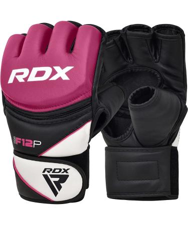 RDX MMA gloves women for martial arts women Maya hide leather sparring training gloves professional kickboxing grappling gloves punching glove for punching bag sandbag freefight muay thai (reusable) pink s