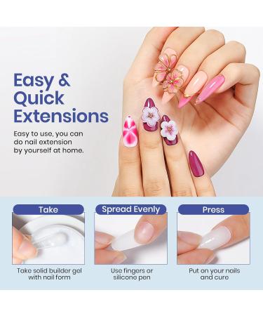  MIZHSE MIZHSE 4-in-1 Set of 2 Clear and White Solid Gels for Nail Charms 3D Nail Sculpting and Extensions 18g - Buy Online on GoSupps.com