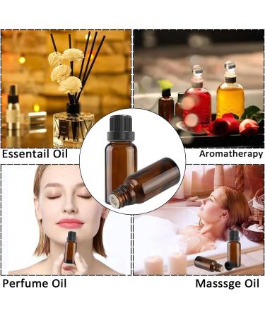 Alledomain 5Pcs 30ml Amber Glass Essential Oils Bottles with Black Cap/Dropper/Label Empty Bottle Refillable Sample Container for Massage oil/Aromatherapy/Perfume/Fragrance Oil 5pcs * 30ml - Buy Online on GoSupps.com