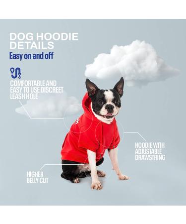 Reebok Red Fleece Dog Hoodie with Leash Hole | Premium Winter Sweater for Small, Medium, and Large Dogs - Buy Online on GoSupps.com