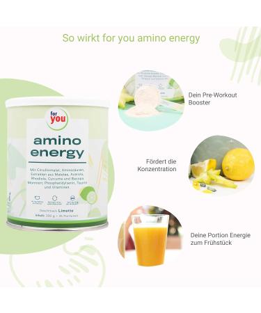 Amino Energy Limette Pre-Workout Booster | 350g Amino Acids Powder with Citrulline Malate L-Tyrosine & Caffeine | Boost Energy & Focus with Lemon Flavor - Buy Online on GoSupps.com