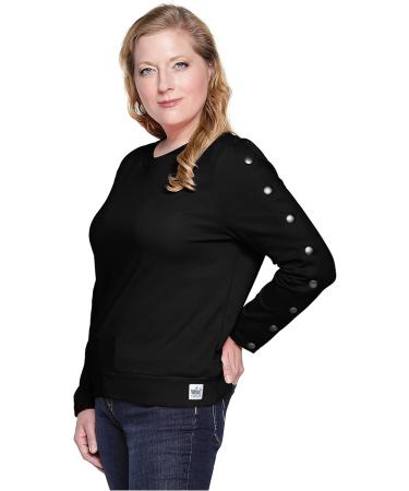 Shop Long Sleeve Dialysis Shirts for Women - Easy Arm Port Access | Perfect Gift for Dialysis Patients - Black & Royal Blue (M-XL - Buy Online on GoSupps.com