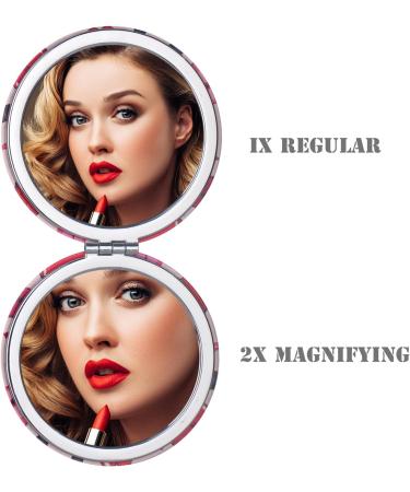 YTZJ Direct Premium Compact Vanity Mirror Gifts for Girls Women Beauty Stylish Travel Folding Makeup Mirrors for Wallet Purse Pocket Handbag Portable Double-Sided Magnifying Cosmetic Mirror Red - Buy Online on GoSupps.com