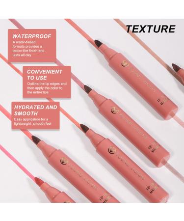 YOUNG VISION Lip Tint Marker Set - 3 PCS Lightweight Lip Stain Long-Wearing Waterproof Liquid Lipstick & Dual Lip Liner Stick in Nude Matte Shades - Buy Online on GoSupps.com