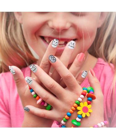 120 Pcs Girls Press On Fake Nails - Short Full Cover Artificial Nail Tips for Children | Sweet Girl Nail Art Decoration - Buy Online on GoSupps.com