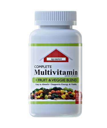 SJJ DEPOT 120 Multivitamin Fruit and Vegetable Liquid Capsules Loaded Multivitamins Supplements Multiple Vitamin has Joint Heart Brain Antioxidants Daily Women Men Senior Adult Multi Vitamins