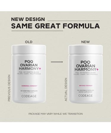 Codeage PQQ Ovarian Harmony+ Supplement - PQQ (Pyrroloquinoline Quinone) Myo-Inositol & D-Chiro-Inositol 40:1 Blend Folate 5-MTHF CoQ10 Wild Blueberry - Liposomal Delivery - Non-GMO - 120 Capsules - Buy Online on GoSupps.com