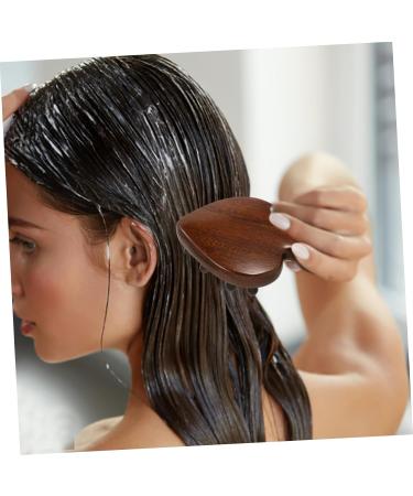 Anneome Wide Comb for Curly Hair - No Static Portable Wooden Ridge Comb for Scalp Care | 12.10x8.50cm Brown - Buy Online on GoSupps.com