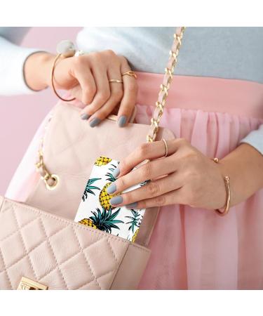 Lipstick Case | Leather Lip Gloss Organizer with Mirror | Mini Tropical Pineapple Lipstick Holder Bag - Buy Online on GoSupps.com