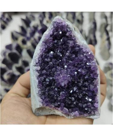 Amethyst Rough Stone Large Amethyst Cluster Geode Crystal Quartz Cut Base Amethyst Specimen Uruguay (Size : 550-650g) Natural Stones and Minerals (Size : 550-650g)