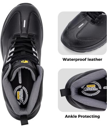 FitVille Men's Extra Wide Hiking Shoes with Arch Support - Rugged Core 9.5 Wide Black - Buy Online on GoSupps.com