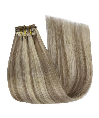 Youngsee Real Hair Extensions - Light Brown Clip-In 50cm 120g 7PCs - Invisible Clip Hair Extensions for Natural Look - Buy Online on GoSupps.com