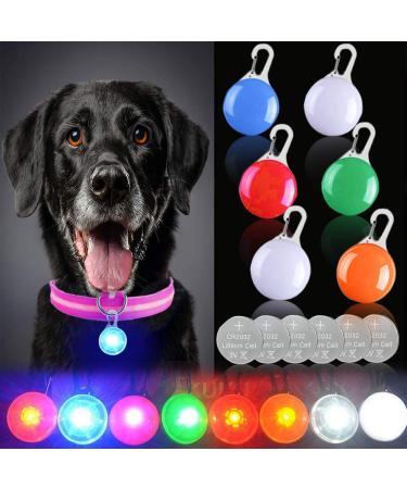 YMCCOOL LED Dog Collar Light Clip-On Pet 6 Pack Dog Lights for Collars Keychain Light with 6 Extra Replacement Batteries - Waterproof Safety Flashlight of Dogs and Cats Gifts for Pets Colorful 6