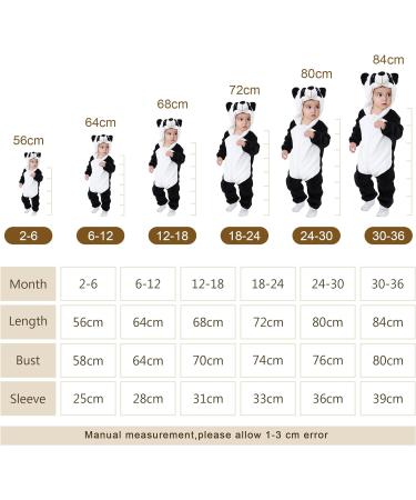 COOKY.D Baby Hooded Rompers | Winter Flannel Jumpsuit Pajamas | 6-12 Months Panda Design - Buy Online on GoSupps.com