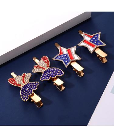 Patriotic Rhinestone American Flag Hair Clip for 4th of July Celebration - Buy Online on GoSupps.com