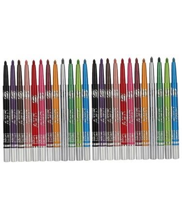 KALLORY 24 Pcs Colorful Eyeliner Ladies Suits Waterproof Eye Shadow Pen Metal Make up Kit Miss 1 count (Pack of 1) As Shownx2pcs