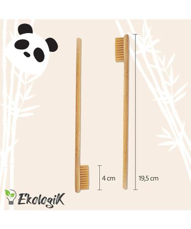 Ekologik Bamboo Toothbrush Set - 12 Eco-Friendly Biodegradable Vegan Brushes with Medium Bristle - Compostable & Recyclable - Buy Online on GoSupps.com