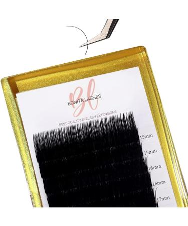 Bonita Lashes I Classic Eyelash Extension Kit I Individual Lashes I False Eyelashes I Faux Mink Lashes I C- Curl 0.20 Thickness I Mix 8-14mm Length I Eyelash with Natural Look I Classic Eyelashes Extensions I Lash Extension Kit I Professional Supplies I (