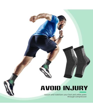 Soulitem Neuropathy & Plantar Fasciitis Compression Socks 2 Pairs - Ankle Support Brace for Pain Relief - Breathable & Anti-Slip - Men & Women (Black, S/M) - Buy Online on GoSupps.com