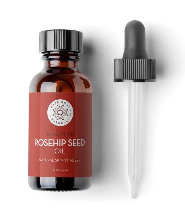 Rosehip Facial Oil  1 fl oz - for Face  Nails  Hair and Skin - Cold Pressed and Unrefined Moisturizing Oil - by Pure Body Naturals 1 Fl Oz (Pack of 1)