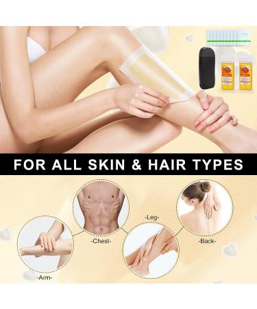 Roll on Wax Kit for Quick Hair Removal at Home - 2pc Honey Wax Cartridges | Hair Removal Wax Roller for Men and Women - Buy Online on GoSupps.com