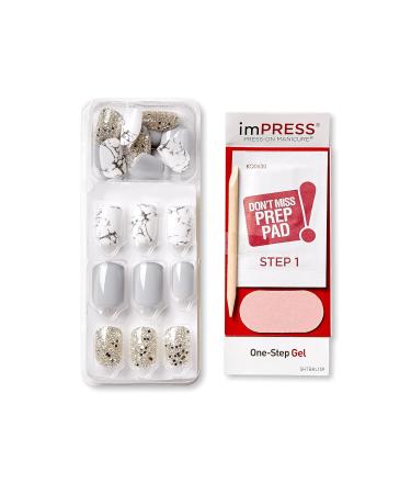 KISS imPRESS Press-On Manicure Nail Kit - Short Press-On Nails Knockout with PureFit Technology - Includes Prep Pad, Mini Nail File, Cuticle Stick, and 30 Fake Nails - Buy Online on GoSupps.com